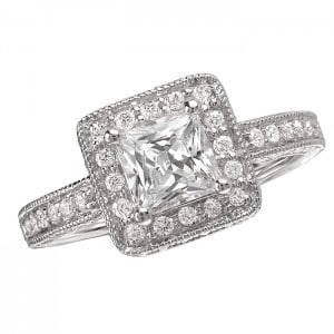 Princess Halo Diamond Ring