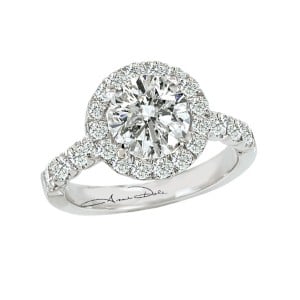 Round Halo Style Semi Mounted Diamond Ring