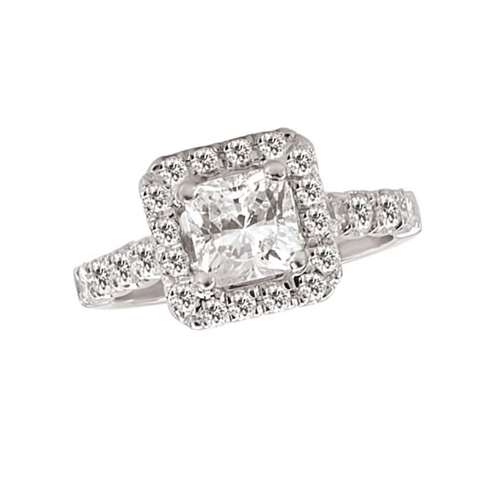 Square Halo Diamond Ring
