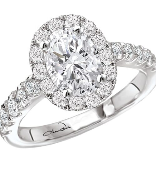 Oval Halo Semi Mount Diamond Ring