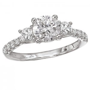 Trellis Three Stone Semi Mount Ring