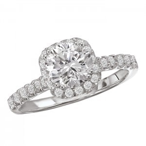 Cushion Halo Diamond Engagement Ring