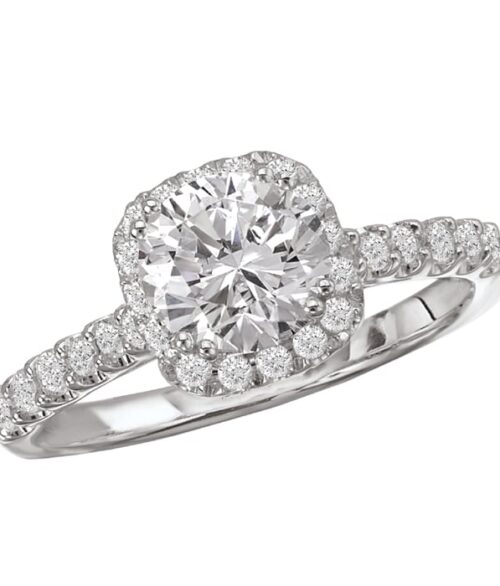 Cushion Halo Diamond Engagement Ring