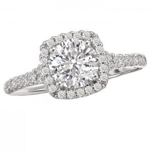 Halo Semi Mount Diamond Ring Cushion Shaped