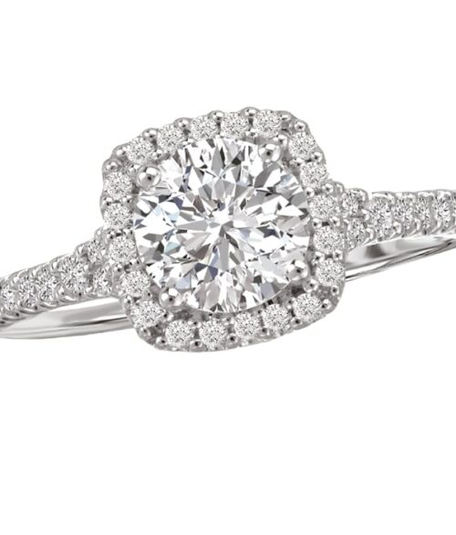 Halo Semi Mount Diamond Ring Cushion Shaped