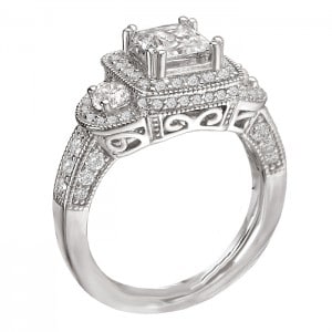 Vintage Style Pave Set Diamond Ring