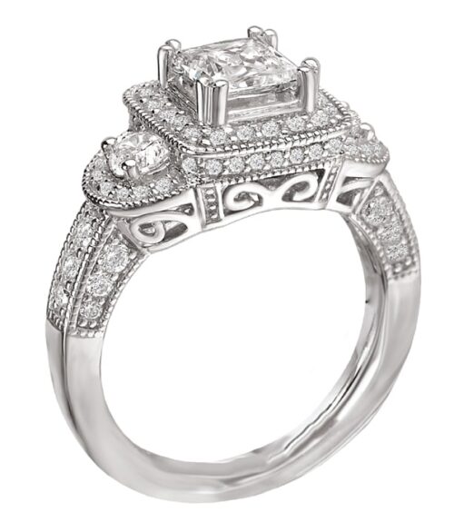 Vintage Style Pave Set Diamond Ring