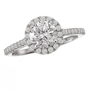 Round Diamond Set in Halo Ring