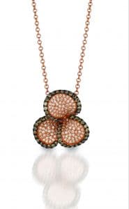 Rose gold diamond pave necklace