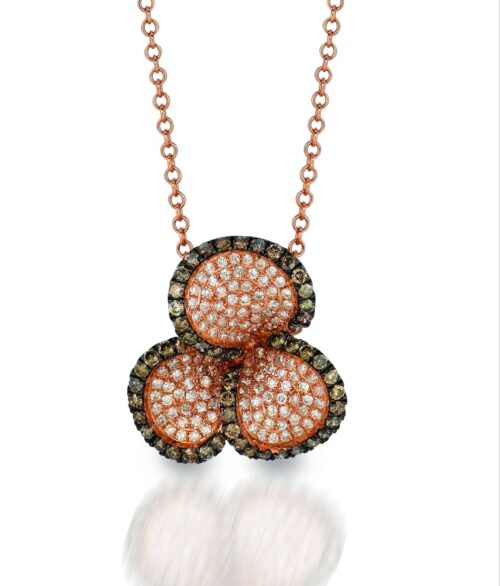 Rose gold diamond pave necklace