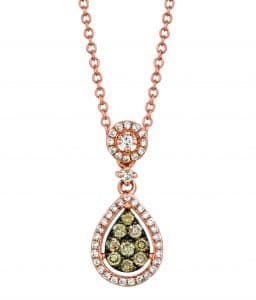 Rose Gold Diamond Pendant Pear Shape