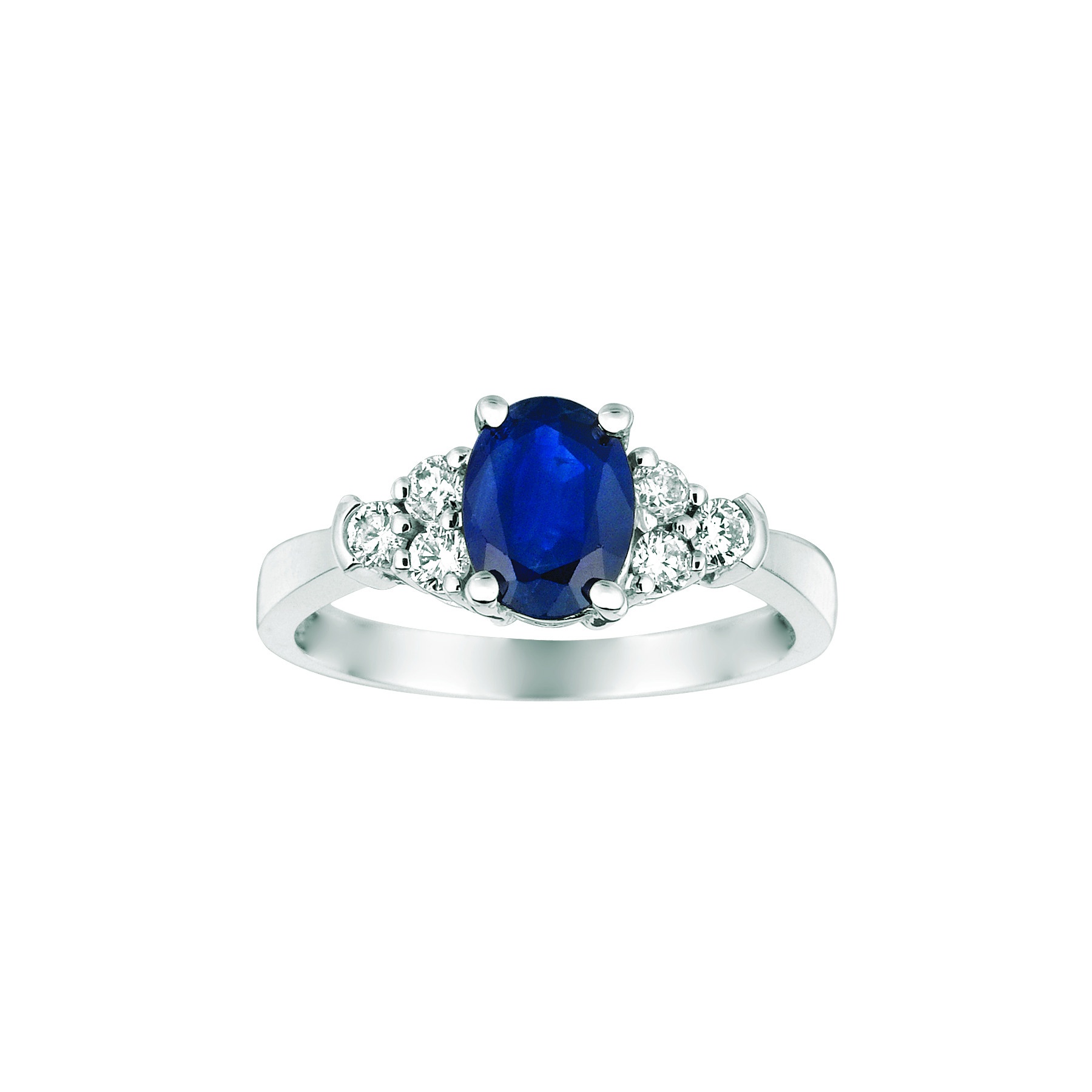 SAPPHIRE WITH SIX DIAMONDS