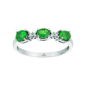 Peridot Diamond Anniversary Ring