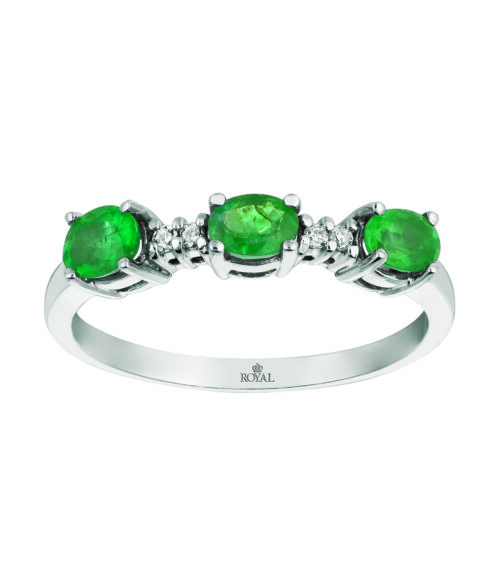 Peridot Diamond Anniversary Ring