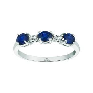 Sapphire Diamond Anniversary Ring