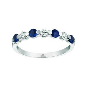 Sapphire Diamond Anniversary Ring