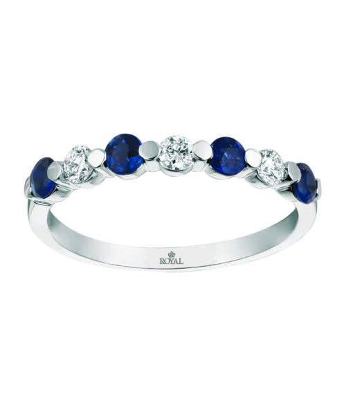 Sapphire Diamond Anniversary Ring
