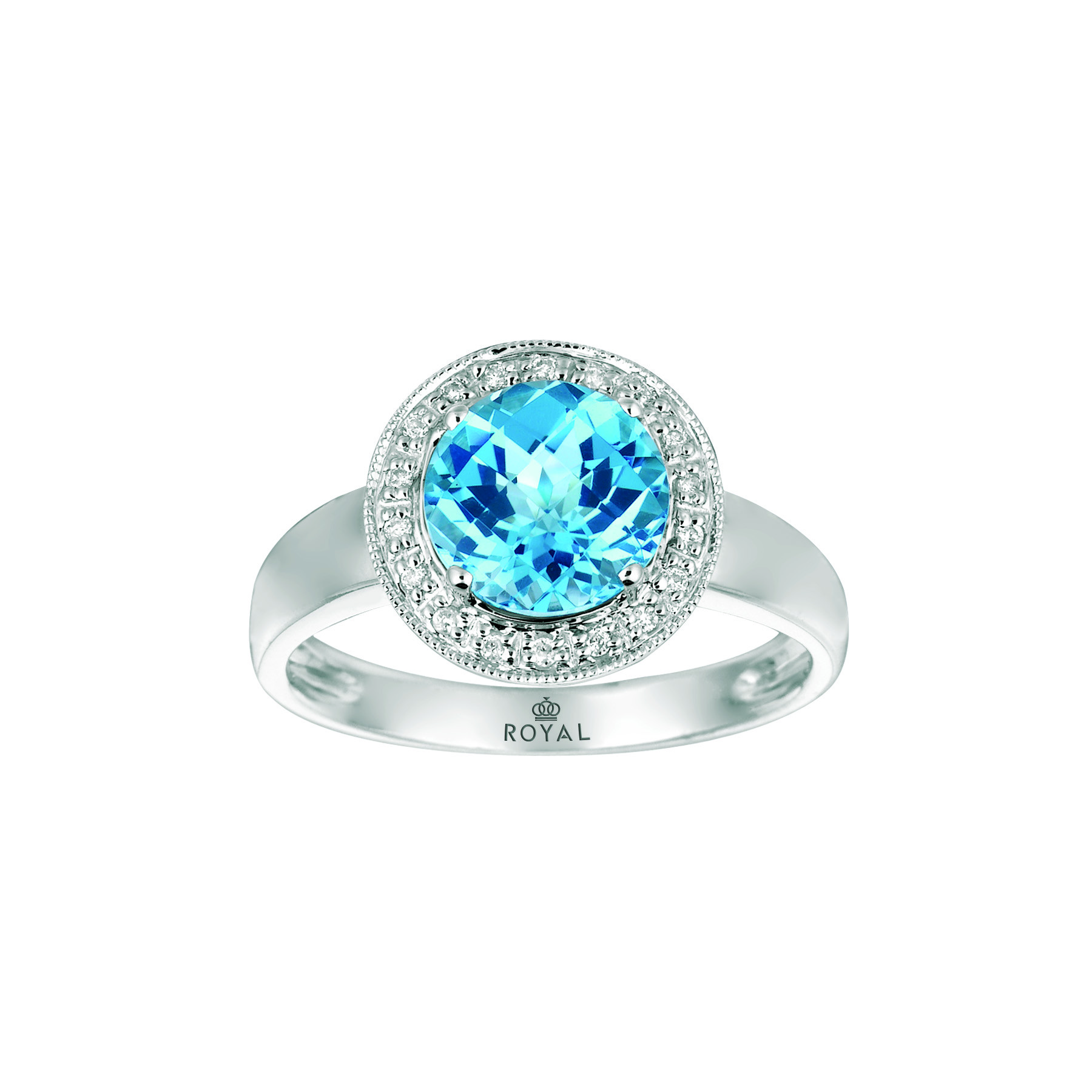 DIAMOND & BLUE TOPAZ RING
