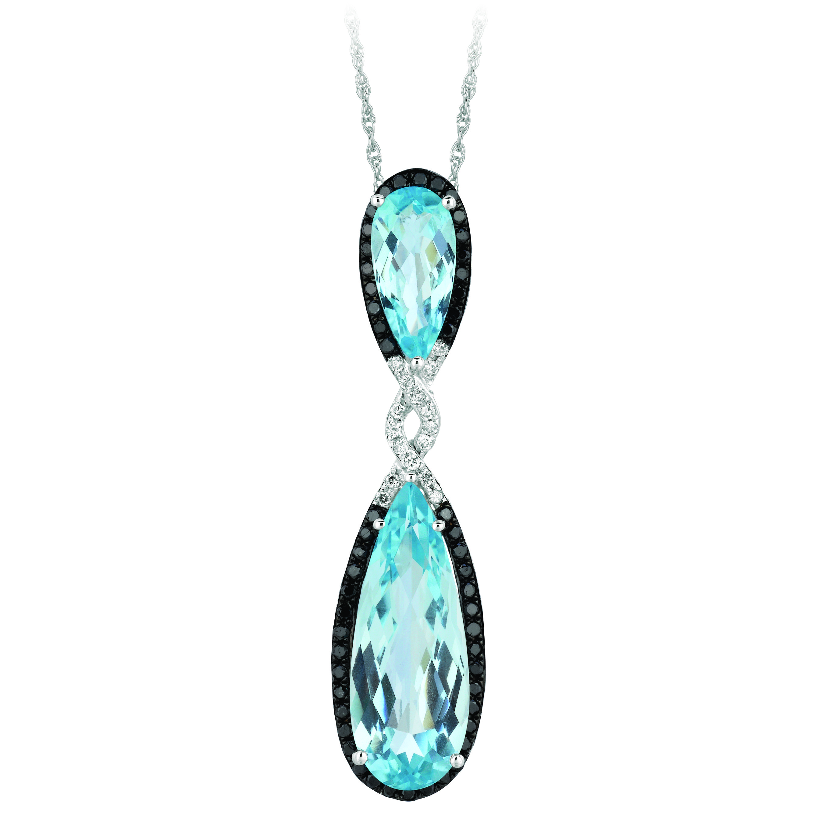 BLACK WHITE DIA BLUE TOPAZ