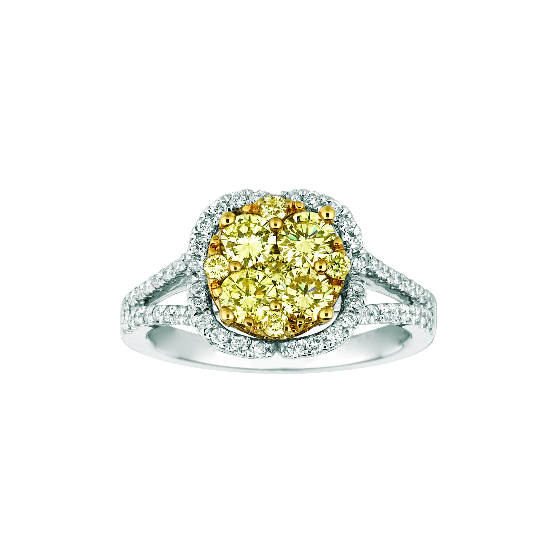DIAMOND & YELLOW DIAMOND RING