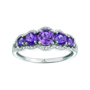 Five Purple Rounds Edge of Petite Diamonds