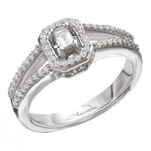 Petite Emerald Cut Diamond Ring