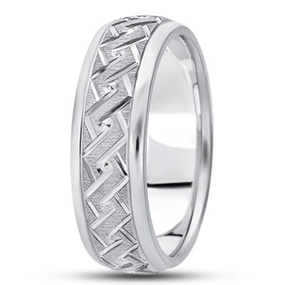 Fancy Carved Wedding Band