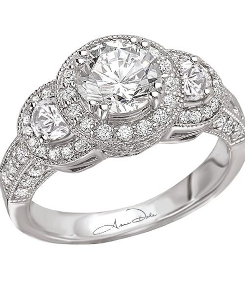 Triple Round Halo Diamond Ring