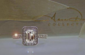 Fine Emerald Cut Diamond Framed in Halo