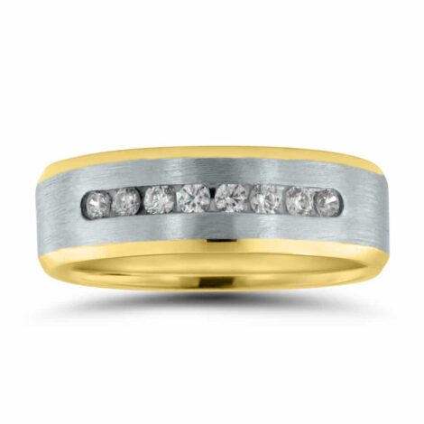 Two-Tone 14K Diamond Men's Wedding Band
