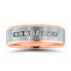 Two Tone Diamond Wedding Band Rose