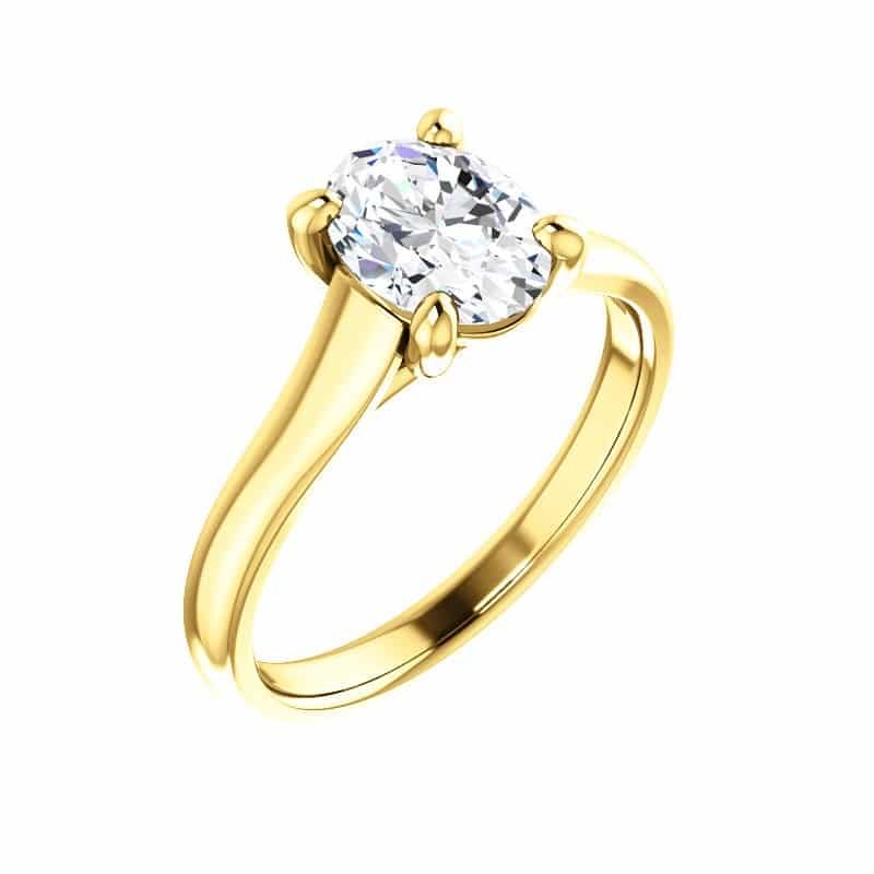 Yellow Gold Oval Diamond Ring