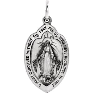 Oval Miraculous Medal Necklace or Pendant