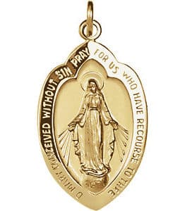 Oval Miraculous Medal Necklace or Pendant