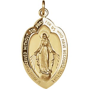 Oval Miraculous Medal Necklace or Pendant