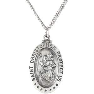 St. Christopher Medal Necklace or Pendant