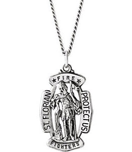St. Florian Medal Necklace or Pendant