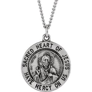 Round Sacred Heart of Jesus Medal
