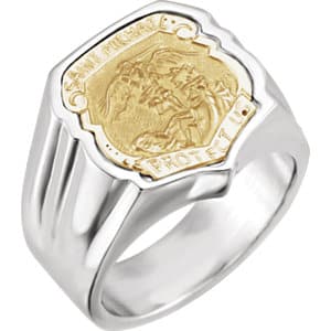 St. Michael Badge Medal Ring