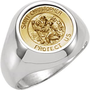 St. Christopher Round Medal Ring