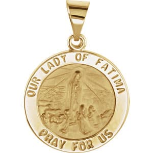 Hollow Our Lady of Fatima Medal