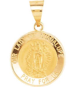 Hollow Our Lady of Guadalupe Medal