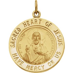 Round Sacred Heart of Jesus Medal