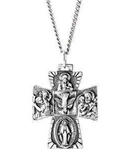 Four-Way Cross Medal Necklace or Pendant