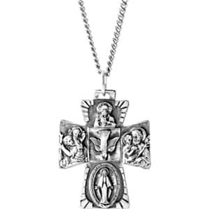 Four-Way Cross Medal Necklace or Pendant