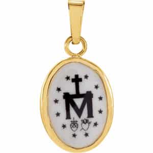 Hand Painted Miraculous Porcelain Medal