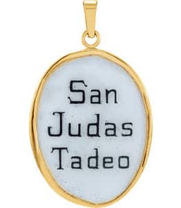Hand Painted St. Jude Porcelain Pendant
