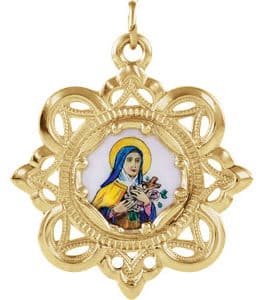 Enameled St. Theresa Framed Medal