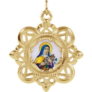 Enameled St. Theresa Framed Medal