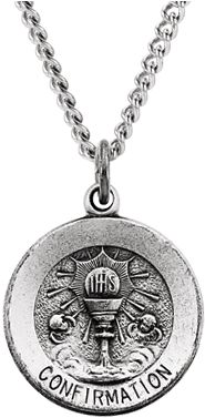 Jude Thaddeus Pendant Medal with 18 inch Chain in Sterling Silver 14.75 mm Round St